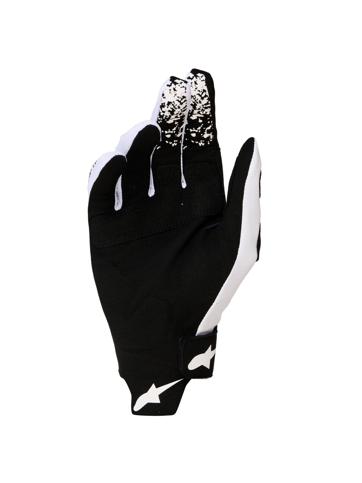 Alpinestars Techstar handschoenen 2027, heren-motorcrosshandschoenen, zwart en wit, met synthetisch suède handpalm voor optimale MX-controle.