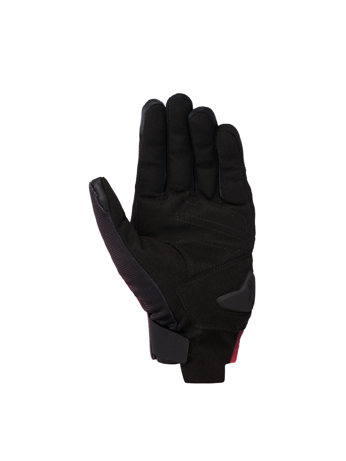 Alpinestars Reef V2 handschoenen, motorhandschoenen, Black Red Fluo White, palmweergave met synthetisch suède en gewatteerde versterkingen, kort manchetontwerp met klittenbandsluiting aan de pols