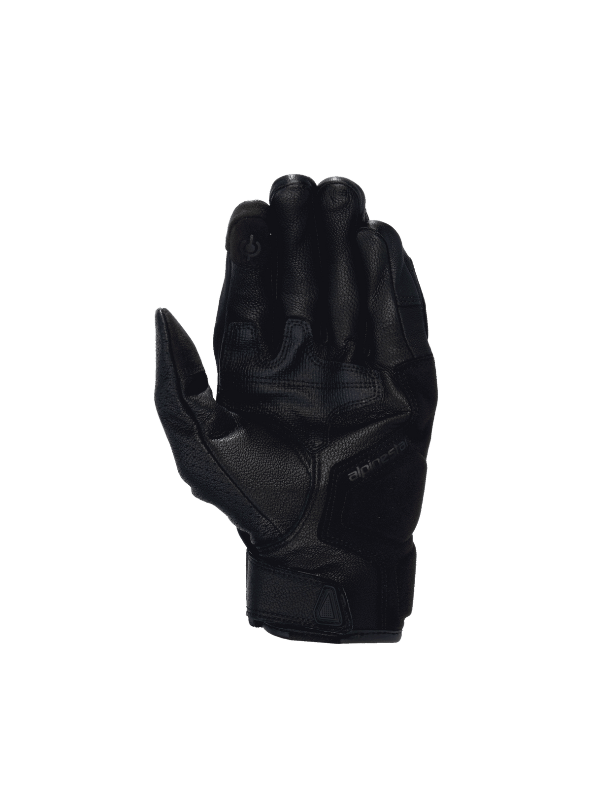 Alpinestars Celer V3 handschoenen, motorhandschoenen voor weggebruik, zwart geitenleer, versterkte handpalm en touchscreen-compatibele vingertop.