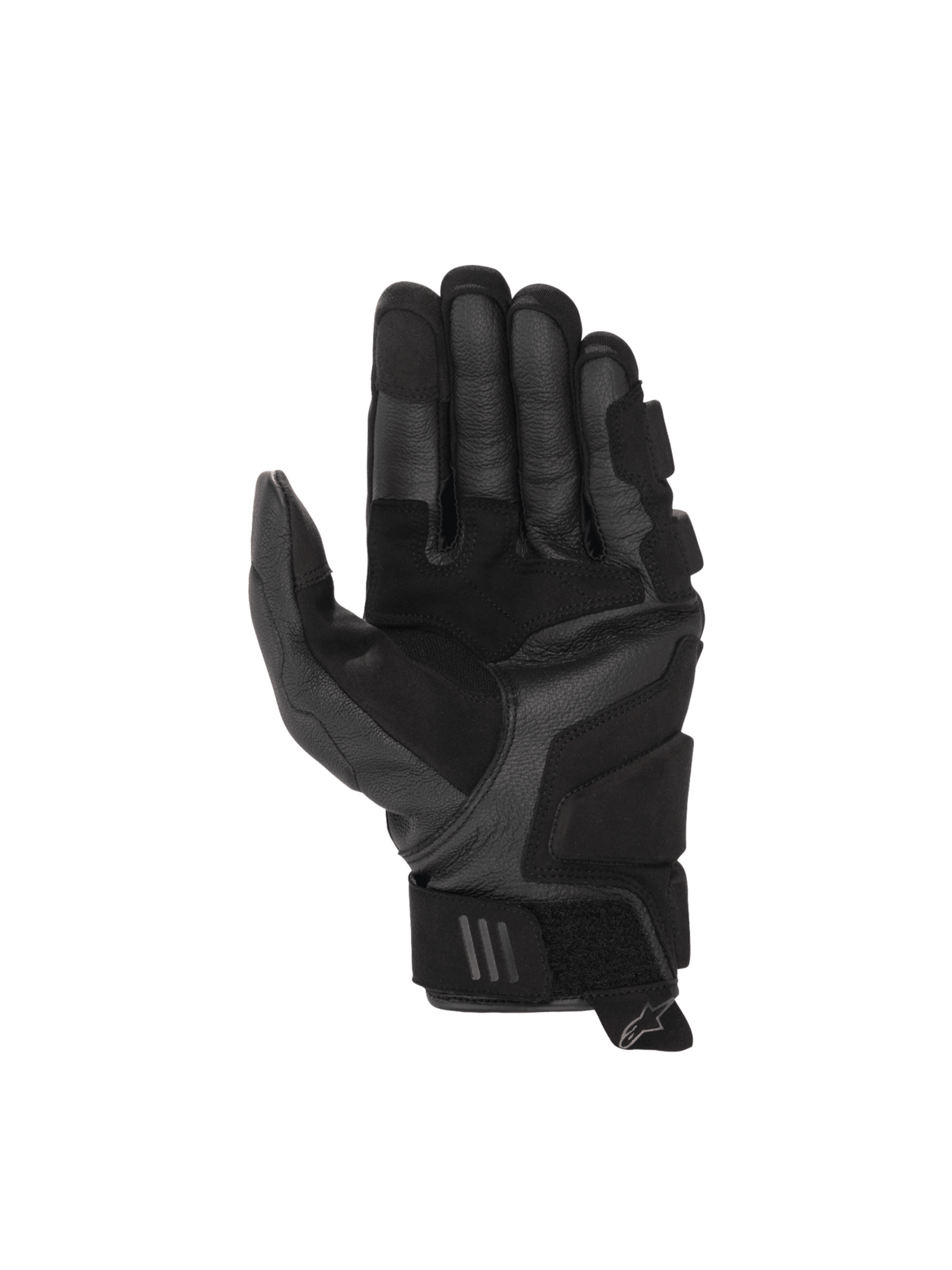 Alpinestars Phenom leren air handschoenen, zwarte geitenleren motorhandschoenen, handpalm met versterkte landingszones.