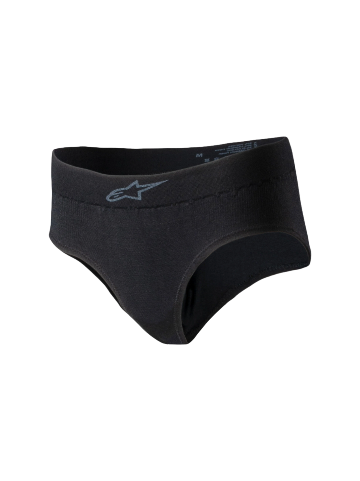 Alpinestars Stella TECH ZX Briefs, dames race-ondergoed, zwart, met een klein grijs Alpinestars-logo op de tailleband, lichtgewicht vlamvertragend gebreid materiaal, FIA 8856-2018 gecertificeerde basislaag