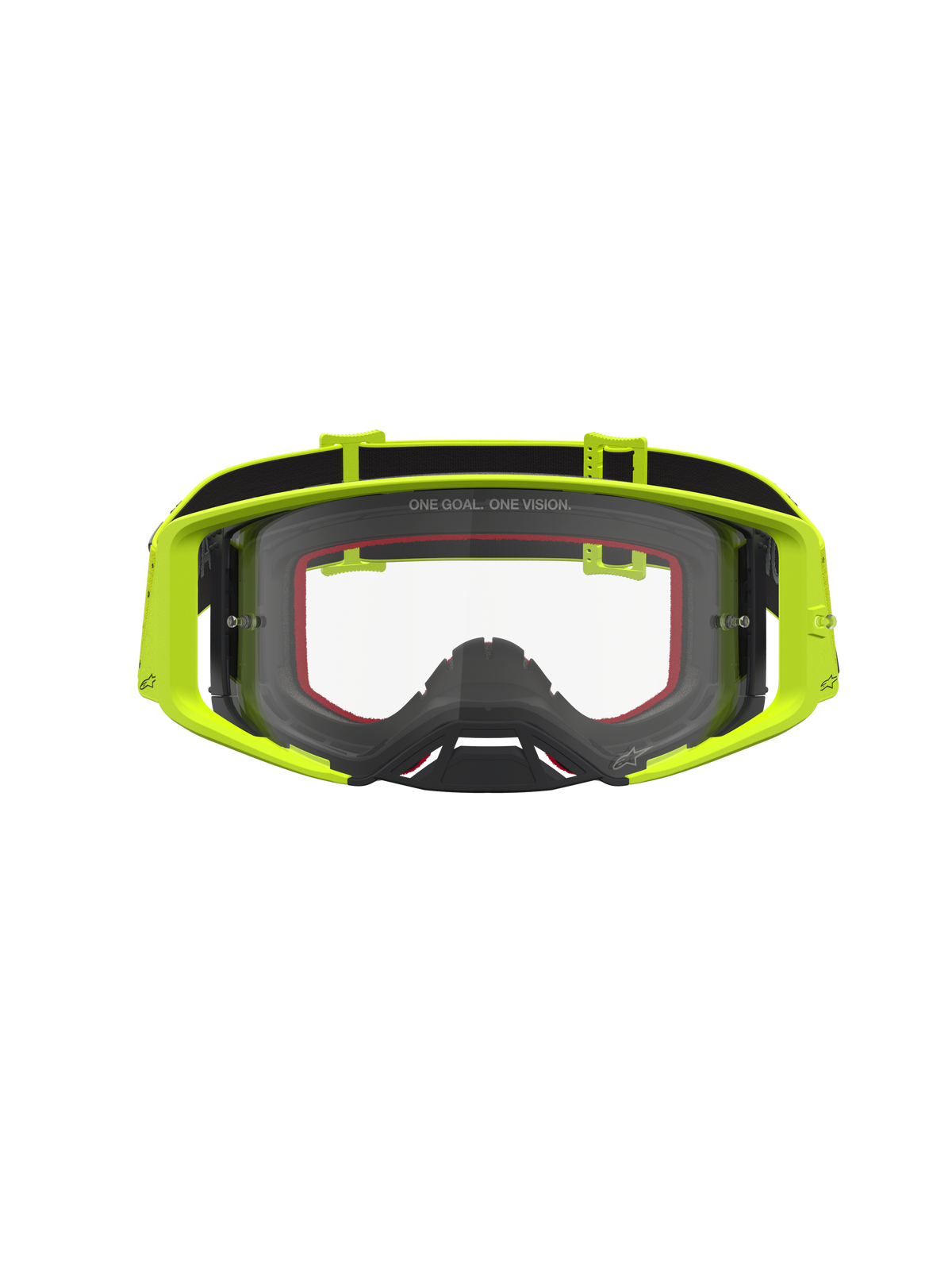 Alpinestars Supertech Vesta Veiligheidsbril, motorcrossbril voor racing, fluor geel en zwart, heldere anticondenslens.