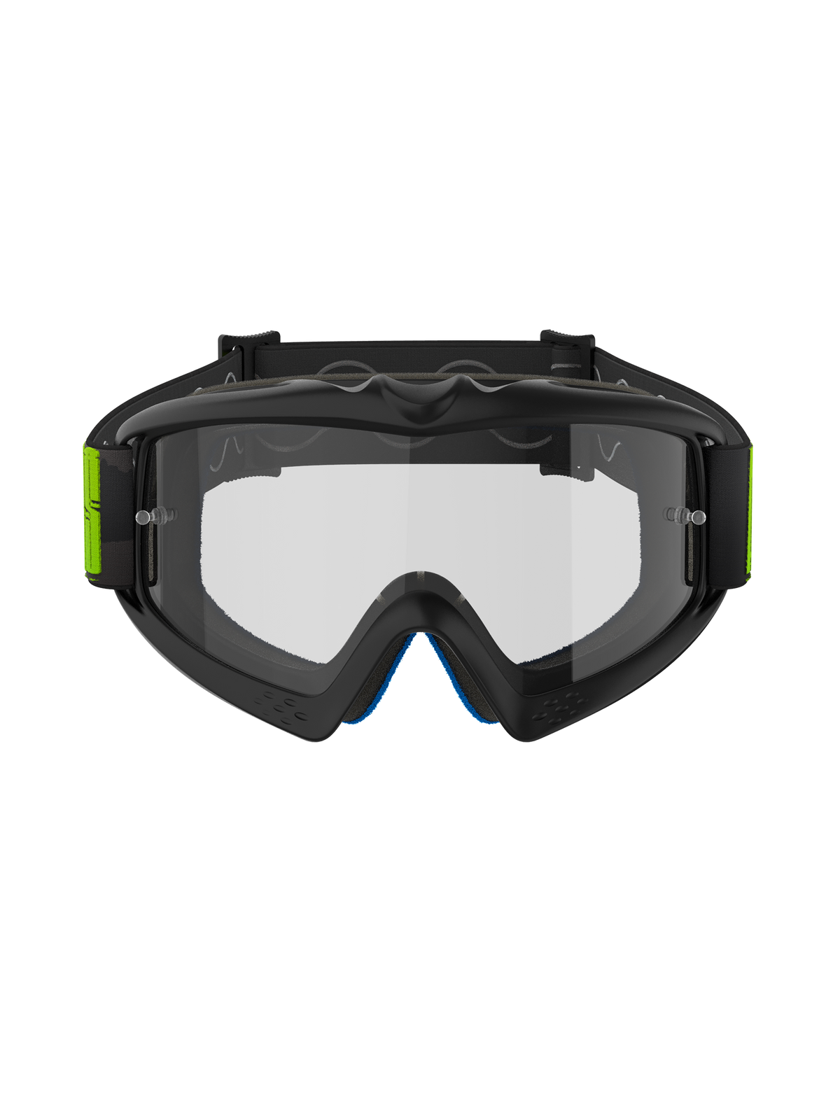 Alpinestars Vision Youth Hollow crossbril, motorcrossbril, antraciet en fluogeel, heldere anticondenslens met tear-off-pinnen, zwarte geweven band met fluoriserend gele accenten, beschermende off-road bril voor jonge rijders