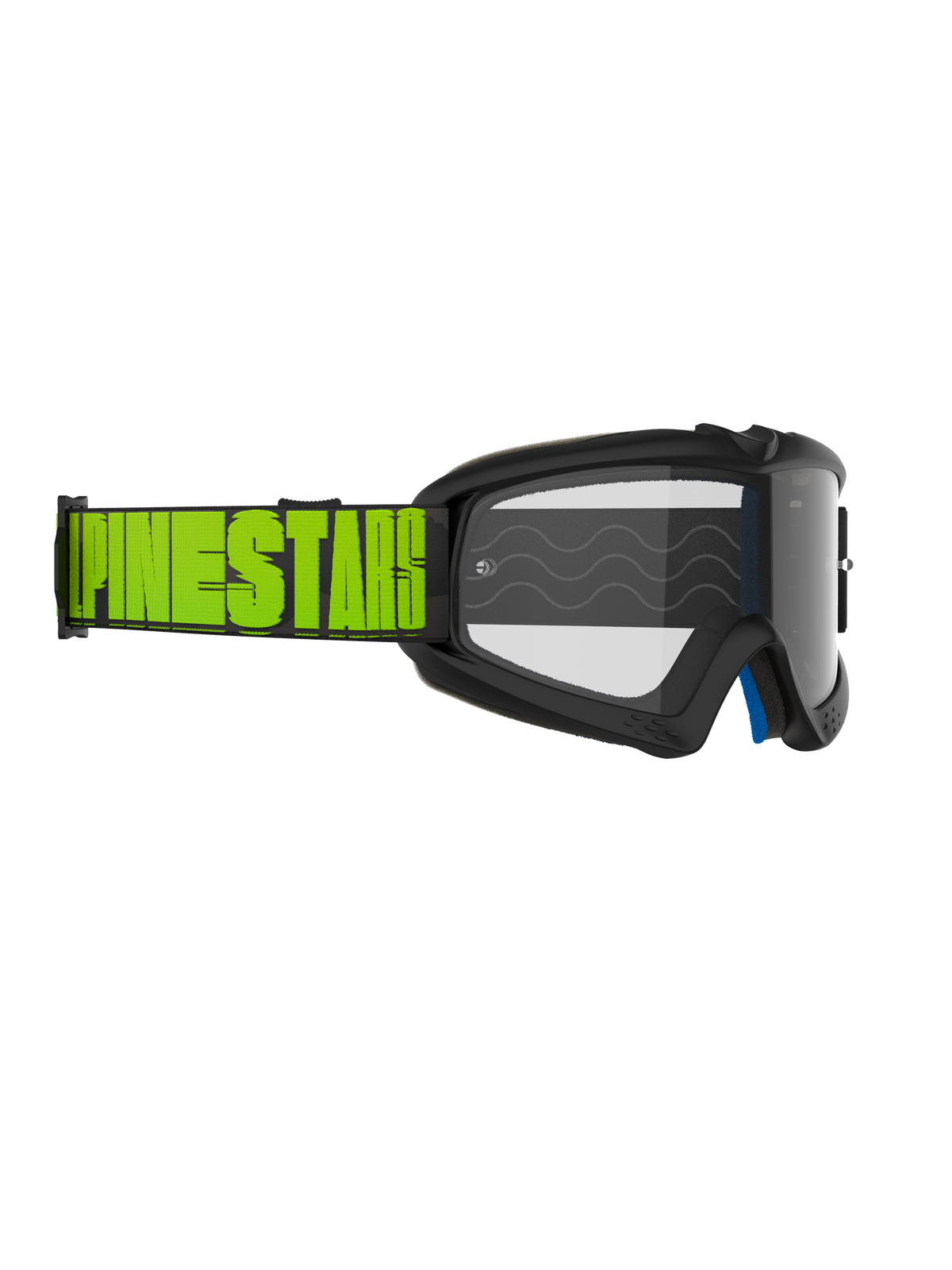 Alpinestars Vision Youth Hollow Goggles, motorcrossbril, antraciet en fluogeel, heldere lens, zwarte band met opvallende fluogele Alpinestars-branding, hoogwaardige beschermende eyewear voor jonge rijders