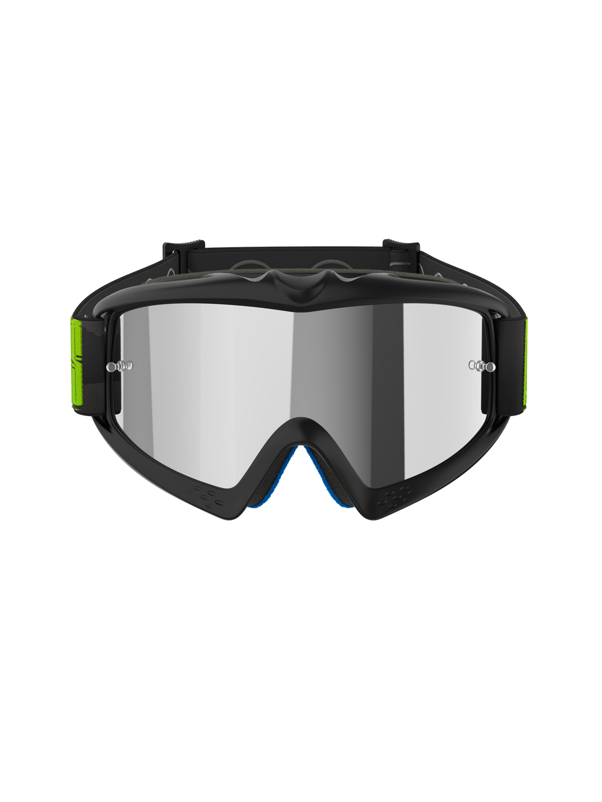 Alpinestars Vision Youth Hollow Goggles, motorcrossbril, antraciet en fluogeel, Mirror Silver lens, voorzien van een flexibel frame, tear-off-pinnen en verstelbare band met neonaccenten, specifiek jeugdontwerp voor off-road racen