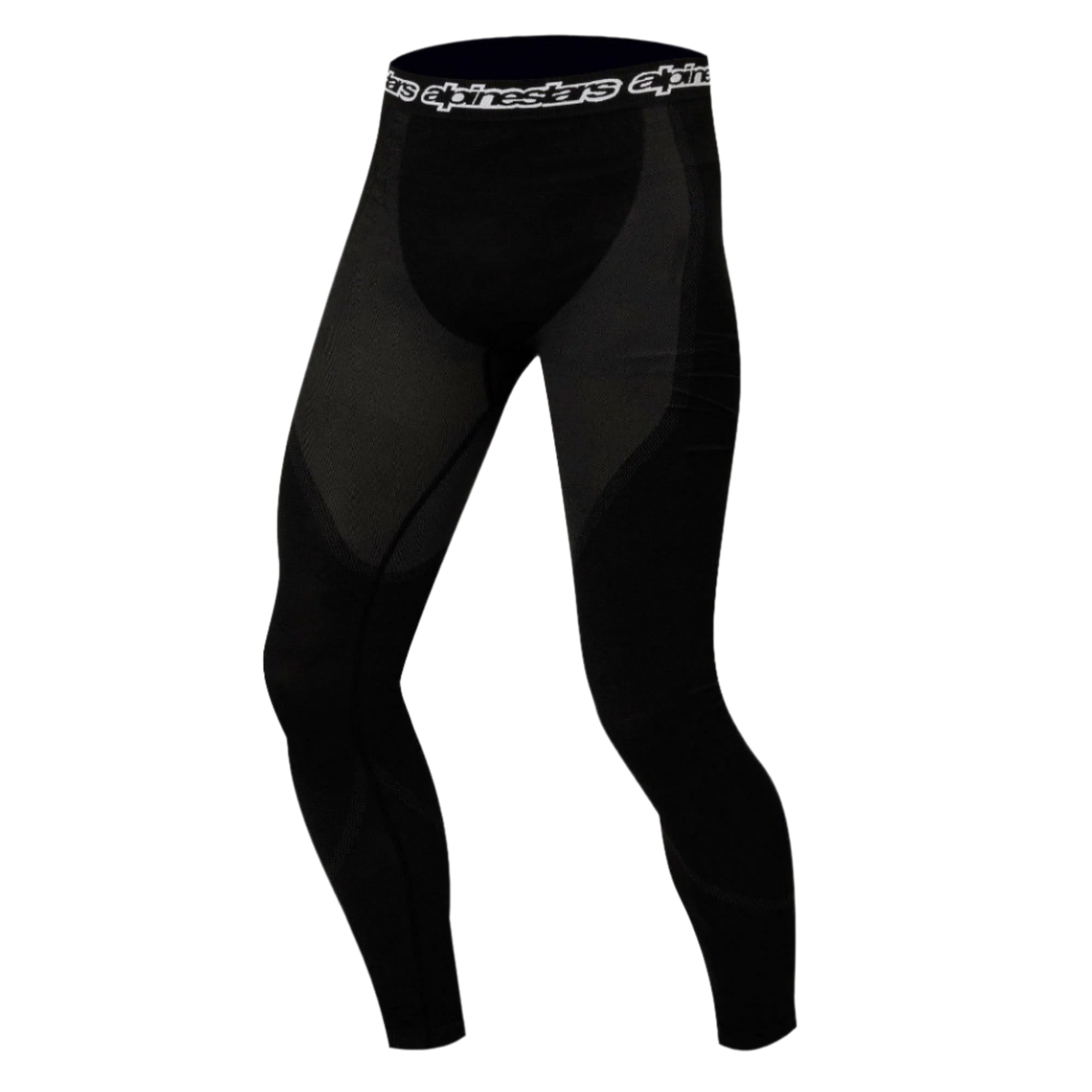 Alpinestars KX Onderstuk, technische basislaag broek, zwart, met vochtafvoerende panelen en een elastische tailleband met logo, ontworpen voor optimale prestaties onder racepakken.