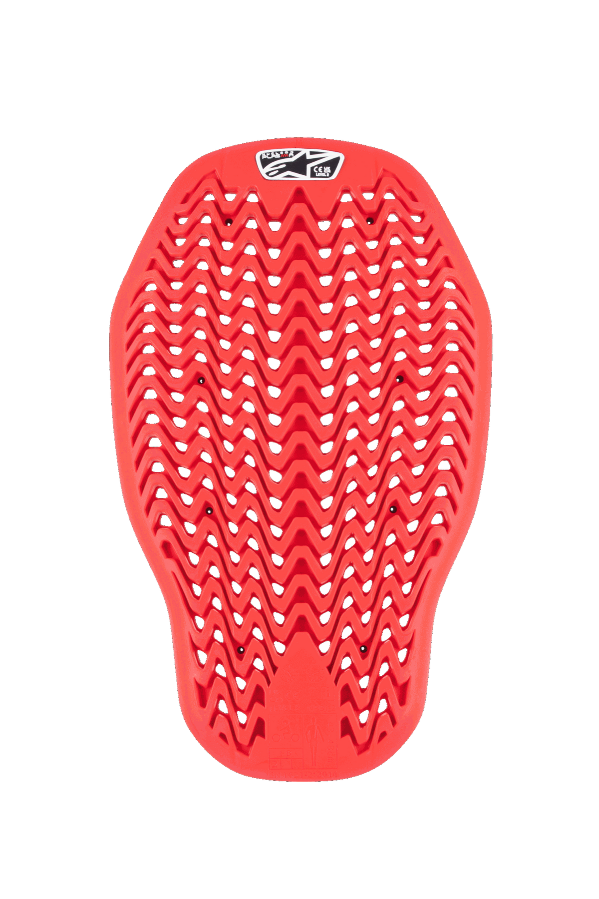 Alpinestars Nucleon Plasma rugbeschermer inzetstuk, motorfiets rugprotector, rood, flexibel zigzag-meshontwerp met ventilatieopeningen, CE Level 2 gecertificeerde impactbescherming, ergonomisch inzetstuk voor motorjassen