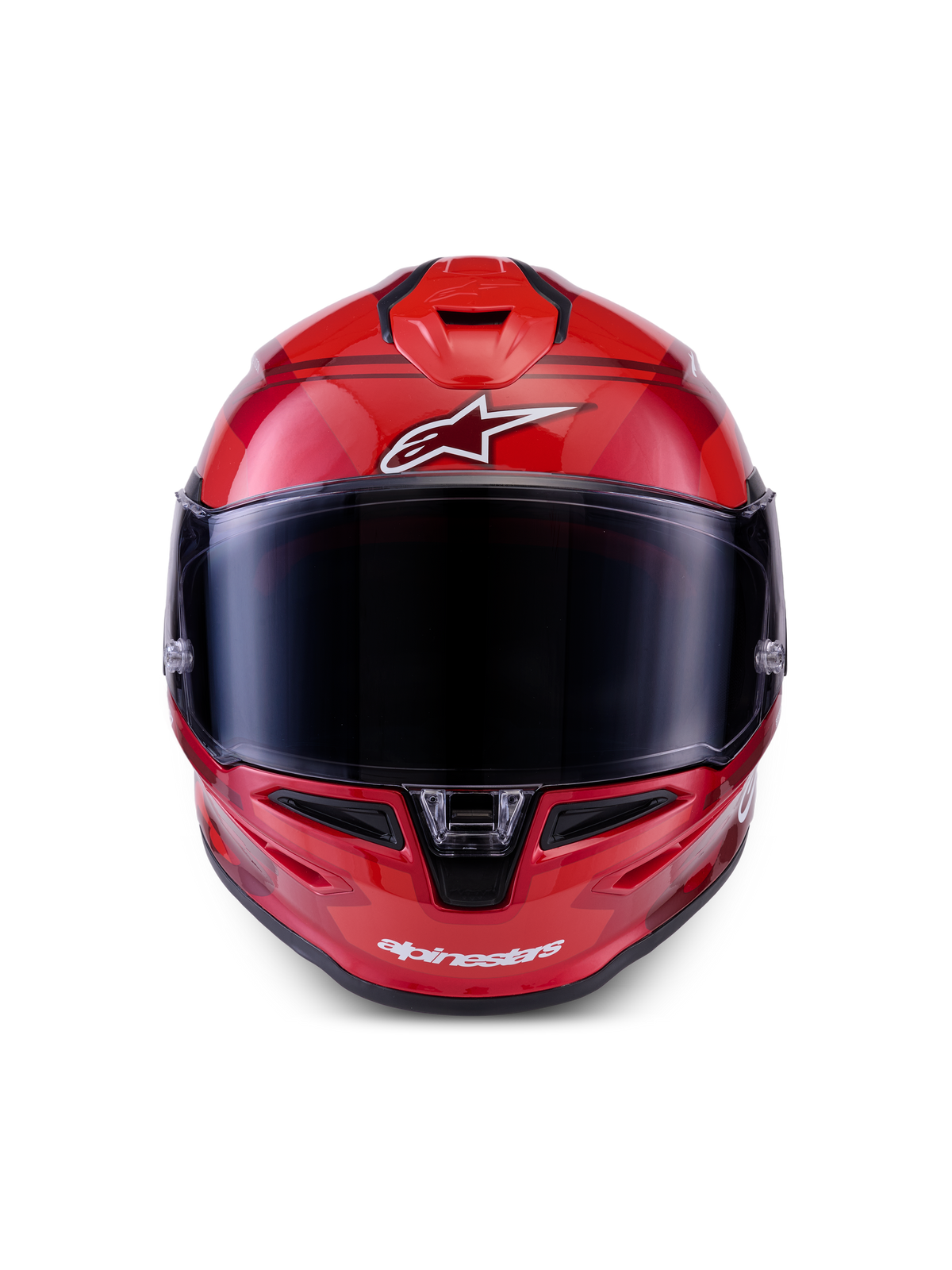 Alpinestars S-R7 A-Core helm ECE 22.06, integraalmotorhelm in rood en wit met glanzende afwerking en helder vizier