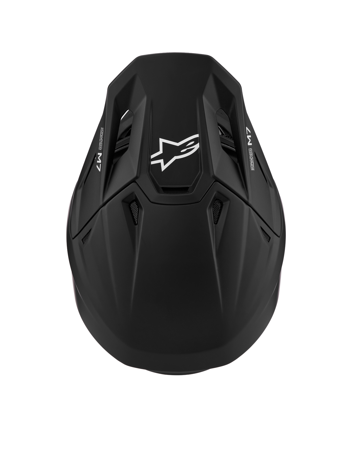Alpinestars S-M7 Solid helm ECE06, aerodynamische motocrosshelm, mat zwart met wit logo, ECE 22.06 gecertificeerd.