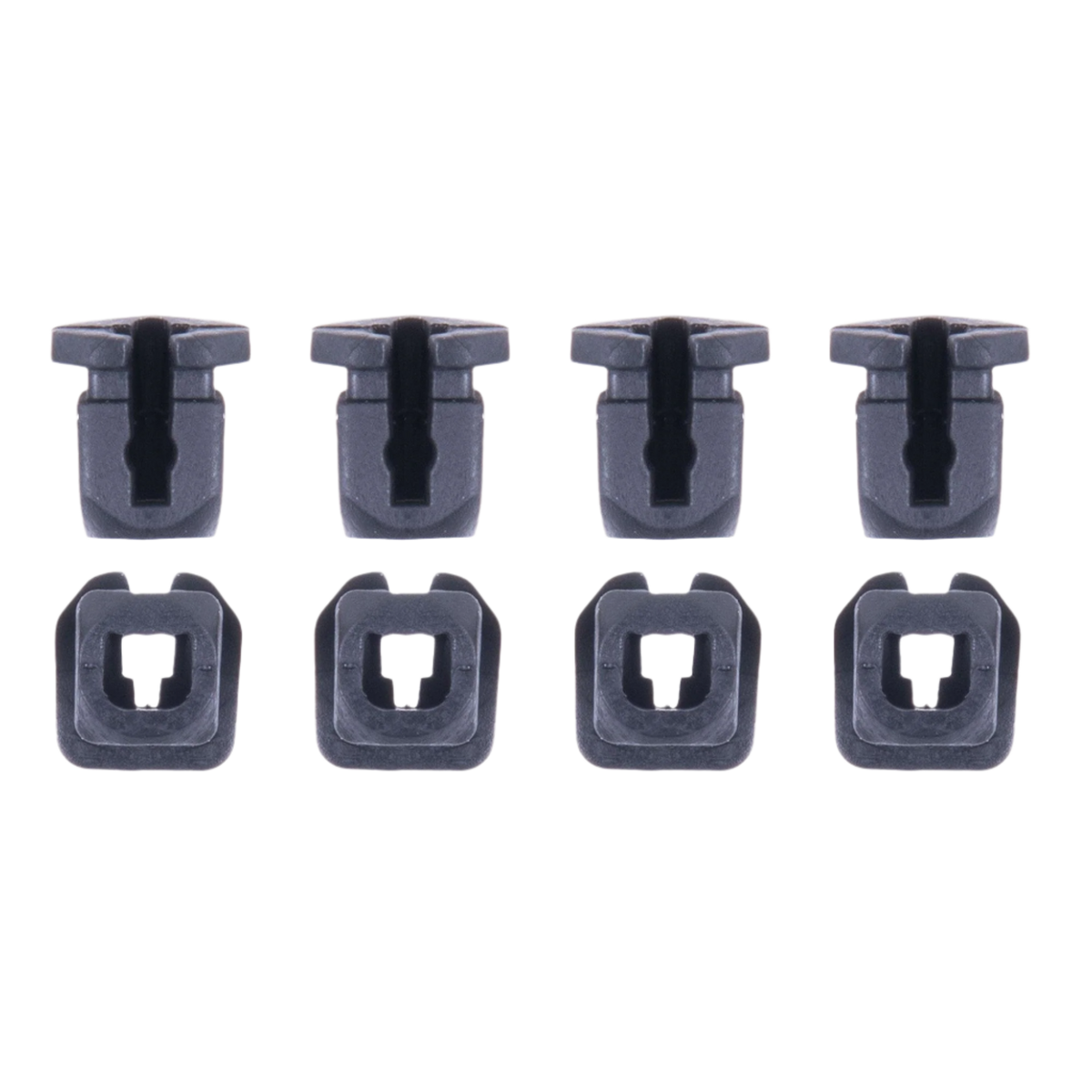 Alpinestars Supertech R10 Connectorset voor Spoiler, achtdelige vervangingsset, zwarte kunststof clips, met vier stift-stijl en vier connectoren met vierkante basis, officieel accessoire voor S-R10 motorhelmen