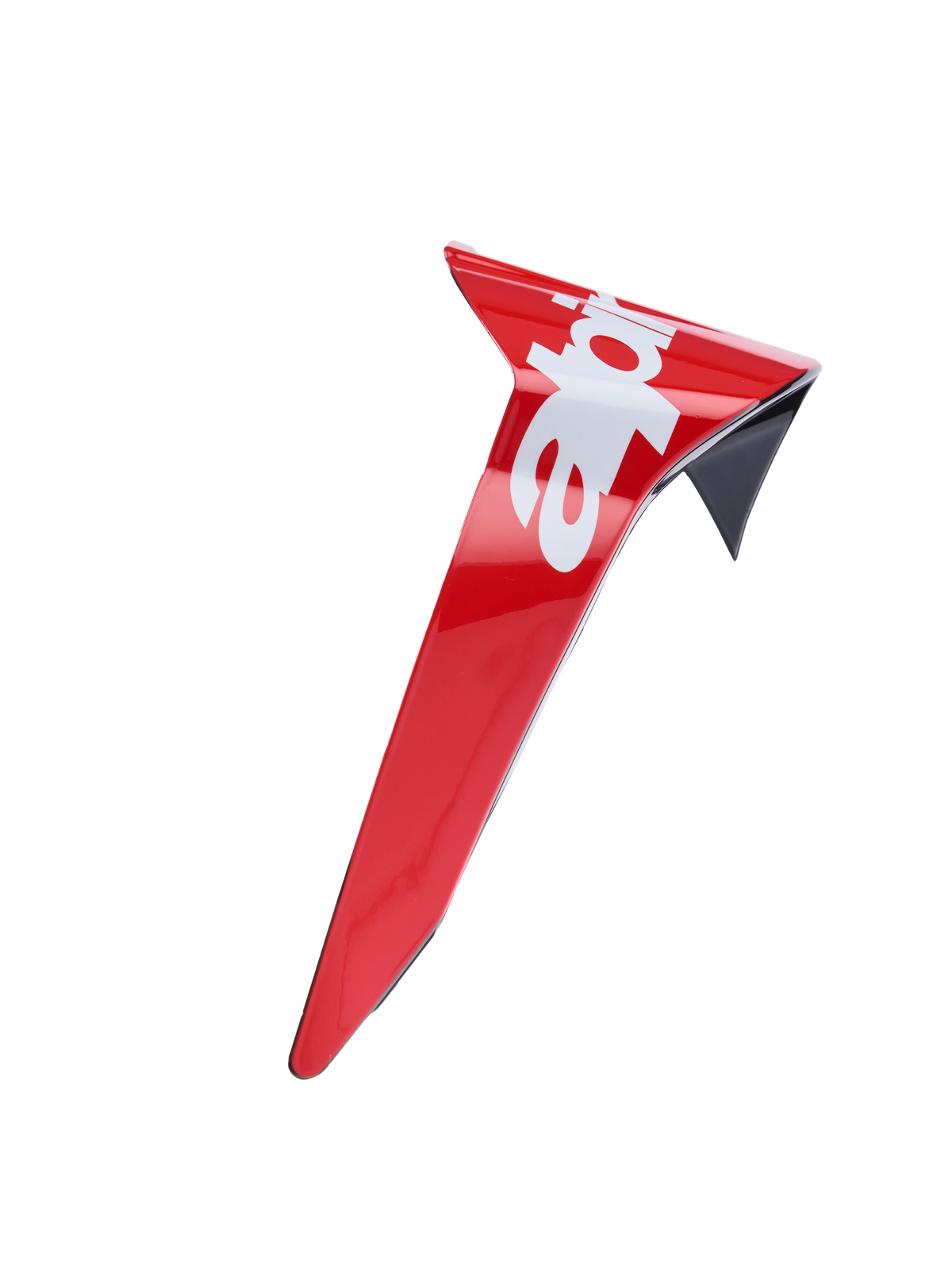 Alpinestars Supertech R10 Arius standaard spoiler, glanzend rood en wit, aerodynamisch helmaccessoire, vervangende spoiler met zwarte afwerking en logodetail