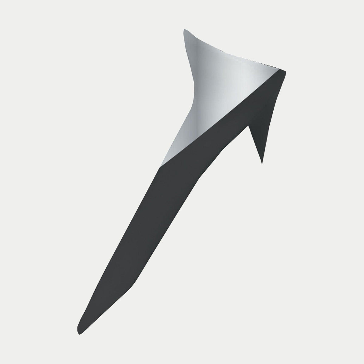Alpinestars Supertech R10 Element Standard Spoiler, helmaccessoire, zwart en zilver, aerodynamisch vleugelonderdeel met een strak hoekig ontwerp en glanzende afwerking, ontworpen voor verbeterde stabiliteit en luchtstroom