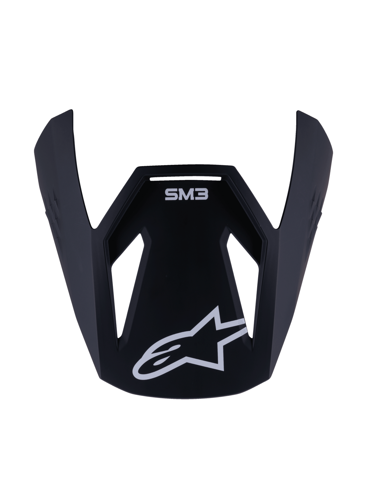Alpinestars S-M3 Youth Solid Vizier, reserve helmklep voor motorcrosshelm voor de jeugd, mat zwarte afwerking met witte SM3-branding en sterlogo, duurzaam kunststof accessoire voor off-road racen