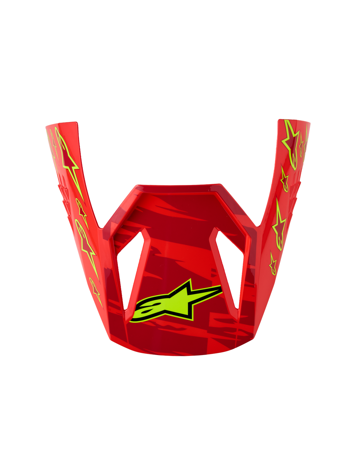 Alpinestars Jeugd SM3 Falcon vizier, rood en geel fluo motorcrosshelm reserveonderdeel, glanzende afwerking.