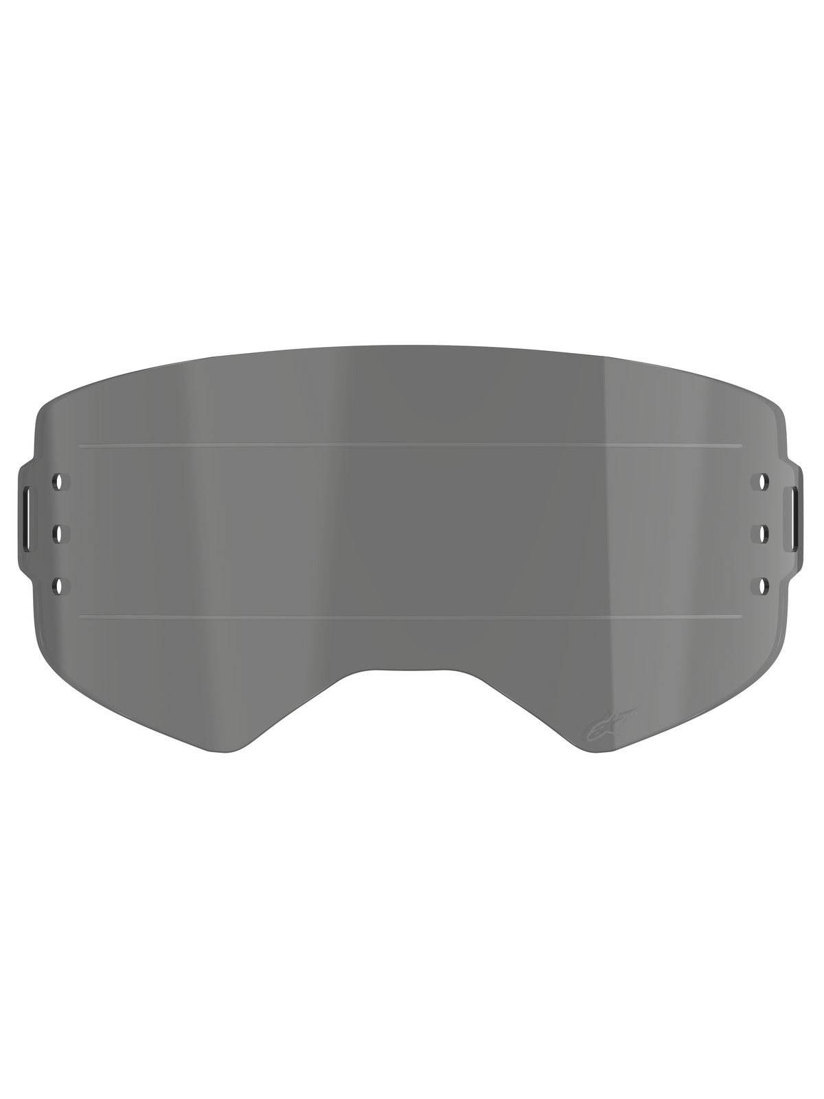 Alpinestars Supertech Roll Off Lens, brilaccessoire, smoke tint, voorzien van horizontale Glide Lines voor soepele filmbeweging, zijdelingse bevestigingsgaten voor het roll-off systeem, spuitgegoten polycarbonaat constructie