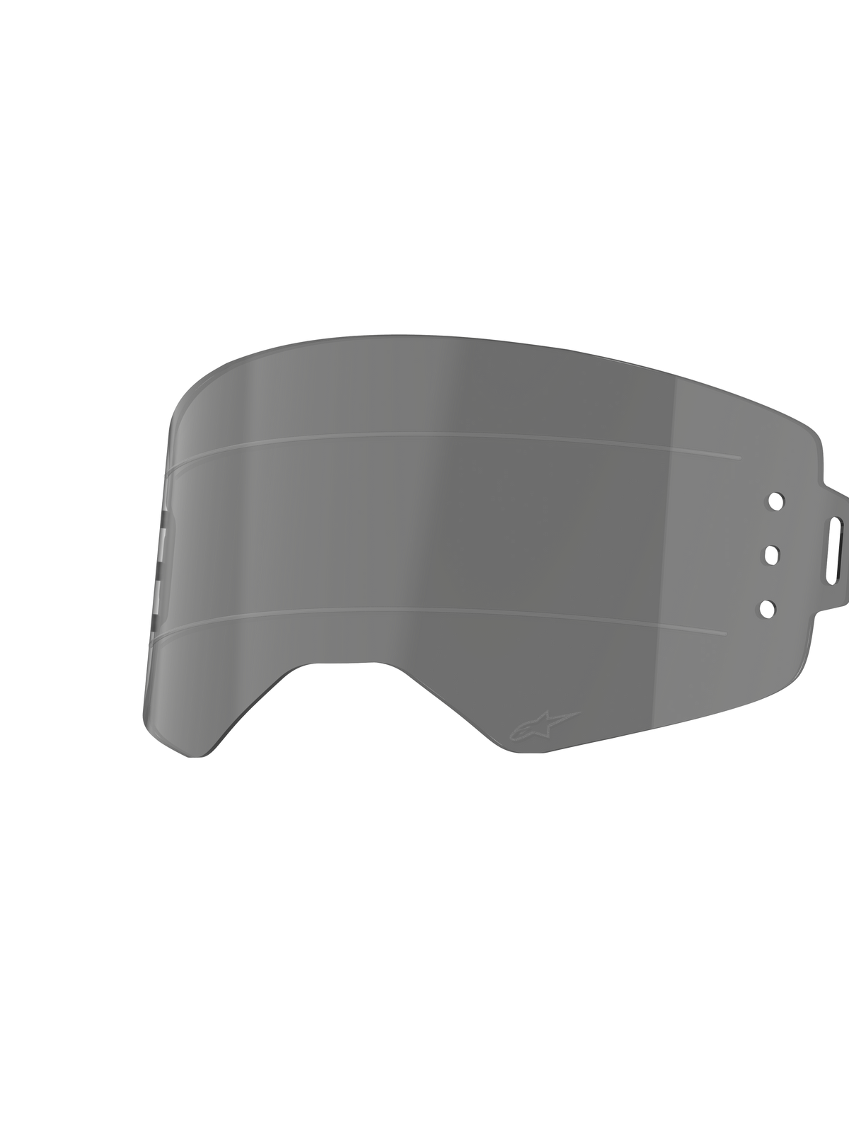 Alpinestars Supertech Wide Vision Roll-Off Lens, vervangende lens voor motorcrossbrillen, Smoke-tint, voorzien van horizontale Glide Lines en bevestigingspunten voor het roll-off systeem, transparant slagvast polycarbonaat ontwerp