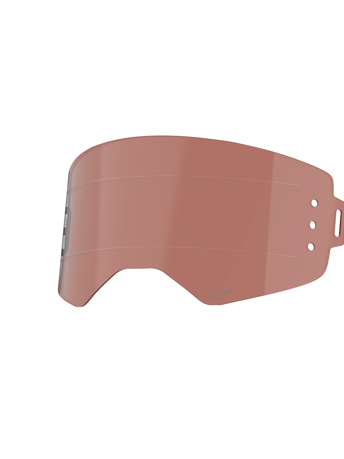 Alpinestars Supertech Roll-Off Lens, Copper Rose tint, vervangende lens voor motorcrossbrillen, voorzien van horizontale glide-lijnen en montagegaten voor roll-off canisters, duurzame polycarbonaat constructie voor off-road racen