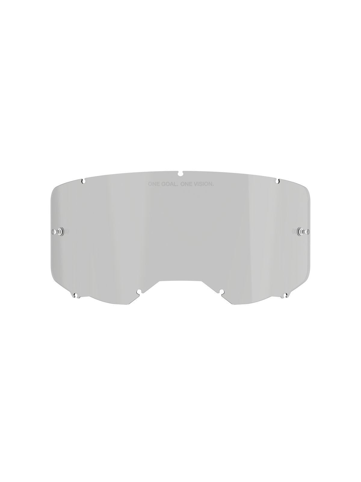 Alpinestars Vision 8-5-3 Smoke Lens, vervangingslens voor motorcrossbrillen, Medium Smoke tint, polycarbonaat constructie met anti-condens en harde coating, voorzien van de tekst 'One Goal. One Vision.' aan de bovenzijde
