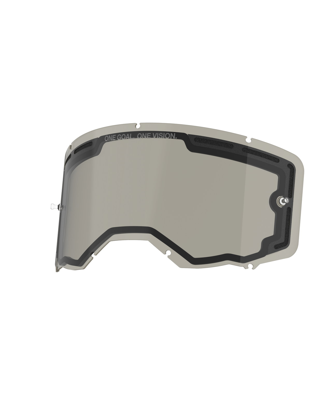 Alpinestars Vision 8-5-3 Dual Pane lens, Smoke kleur, vervangende lens voor crossbril met geventileerde dubbelgelaagde constructie, geïntegreerde tear-off posts en 'ONE GOAL. ONE VISION.' branding, ontworpen voor motorcross en off-road rijden