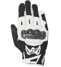 Alpinestars SMX-2 Air Carbon V2 handschoenen, motorhandschoenen, zwart en wit, voorzien van een carbon knokkelbeschermer, technische 3D-mesh panelen voor ventilatie, constructie van leer en textiel, kort manchet met wit Alpinestars-logo