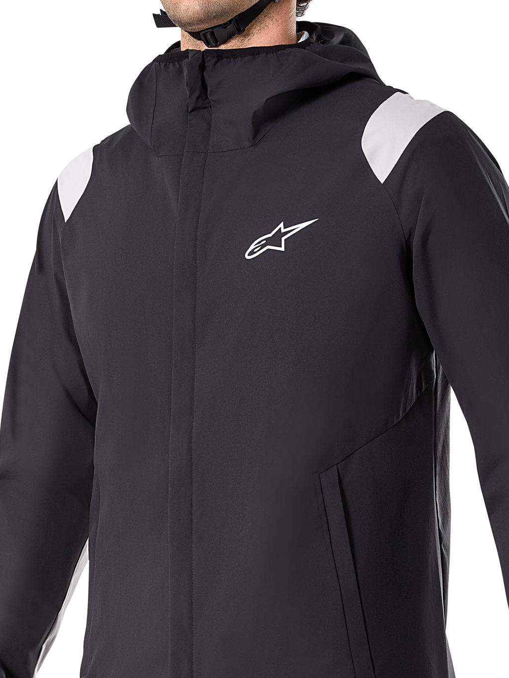 Alpinestars A-Dura Regenjas, zwart, 2,5-laags waterdichte fietsjas met capuchon, YKK-rits aan de voorkant en met mesh gevoerde zakken, verstelbare manchetten, ontworpen voor mountainbiken en bescherming in alle weersomstandigheden