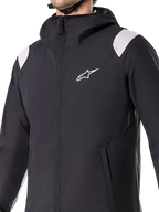 Alpinestars A-Dura Regenjas, zwart, 2,5-laags waterdichte fietsjas met capuchon, YKK-rits aan de voorkant en met mesh gevoerde zakken, verstelbare manchetten, ontworpen voor mountainbiken en bescherming in alle weersomstandigheden