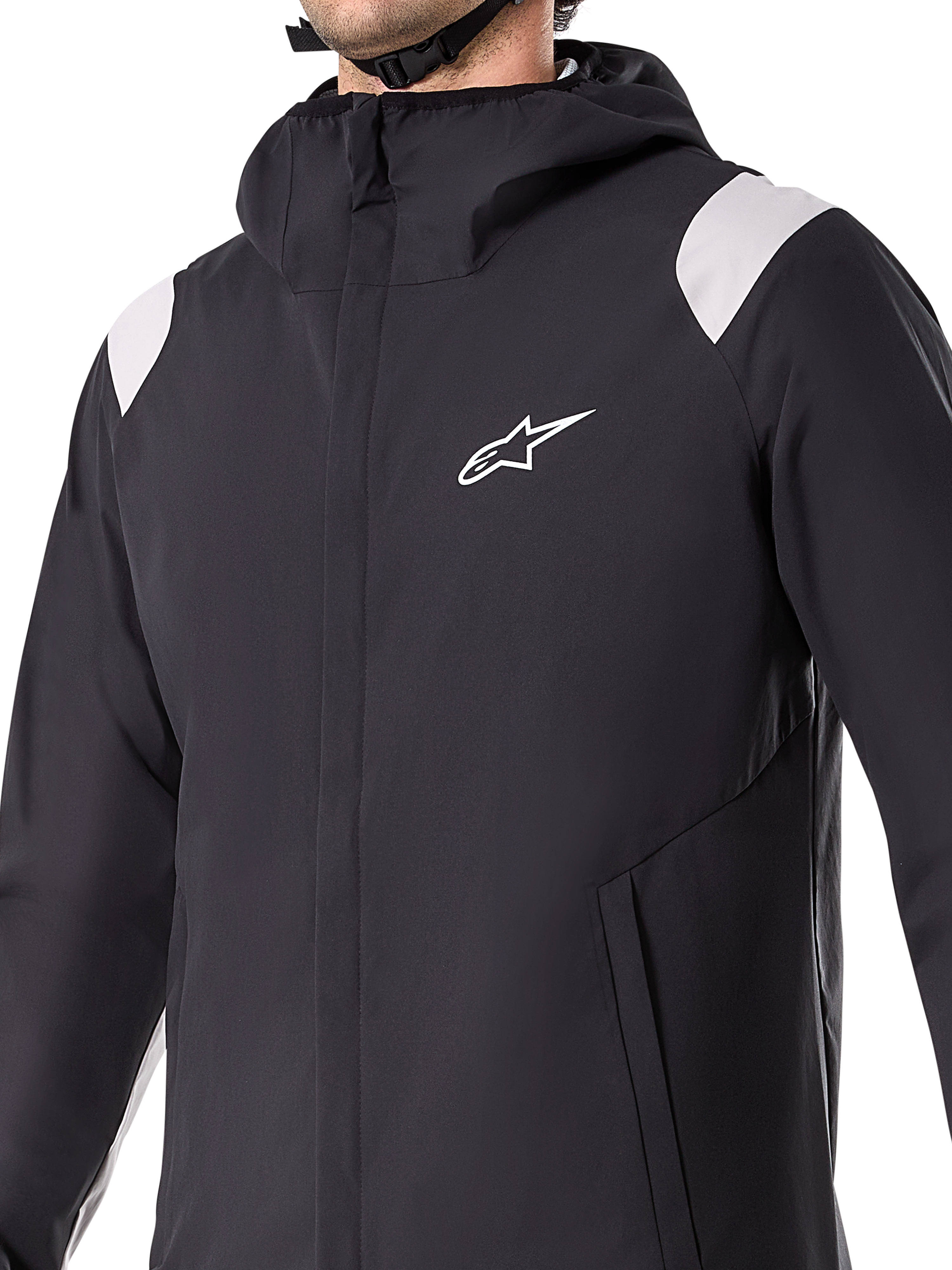 Alpinestars A-Dura Regenjas, zwart, 2,5-laags waterdichte fietsjas met capuchon, YKK-rits aan de voorkant en met mesh gevoerde zakken, verstelbare manchetten, ontworpen voor mountainbiken en bescherming in alle weersomstandigheden