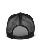 Alpinestars Flag Snapback pet, achteraanzicht, Charcoal Heather Black, voorzien van ademende zwarte mesh-panelen en verstelbare snapback-sluiting, casual motorsport-geïnspireerde pet