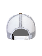 Alpinestars Cali 2.0 Hoed, witte en zandkleurige trucker pet met ademende mesh achterkant en snapback-sluiting.