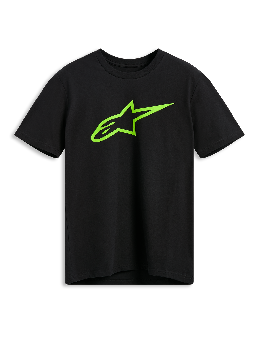 Alpinestars Ageless 2.0 CSF Tee, T-shirt met korte mouwen, zwart, limoengroen Alpinestars Astar-logo, casual motorsport streetwear