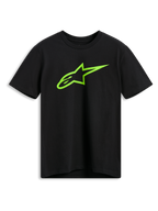 Alpinestars Ageless 2.0 CSF Tee, T-shirt met korte mouwen, zwart, limoengroen Alpinestars Astar-logo, casual motorsport streetwear