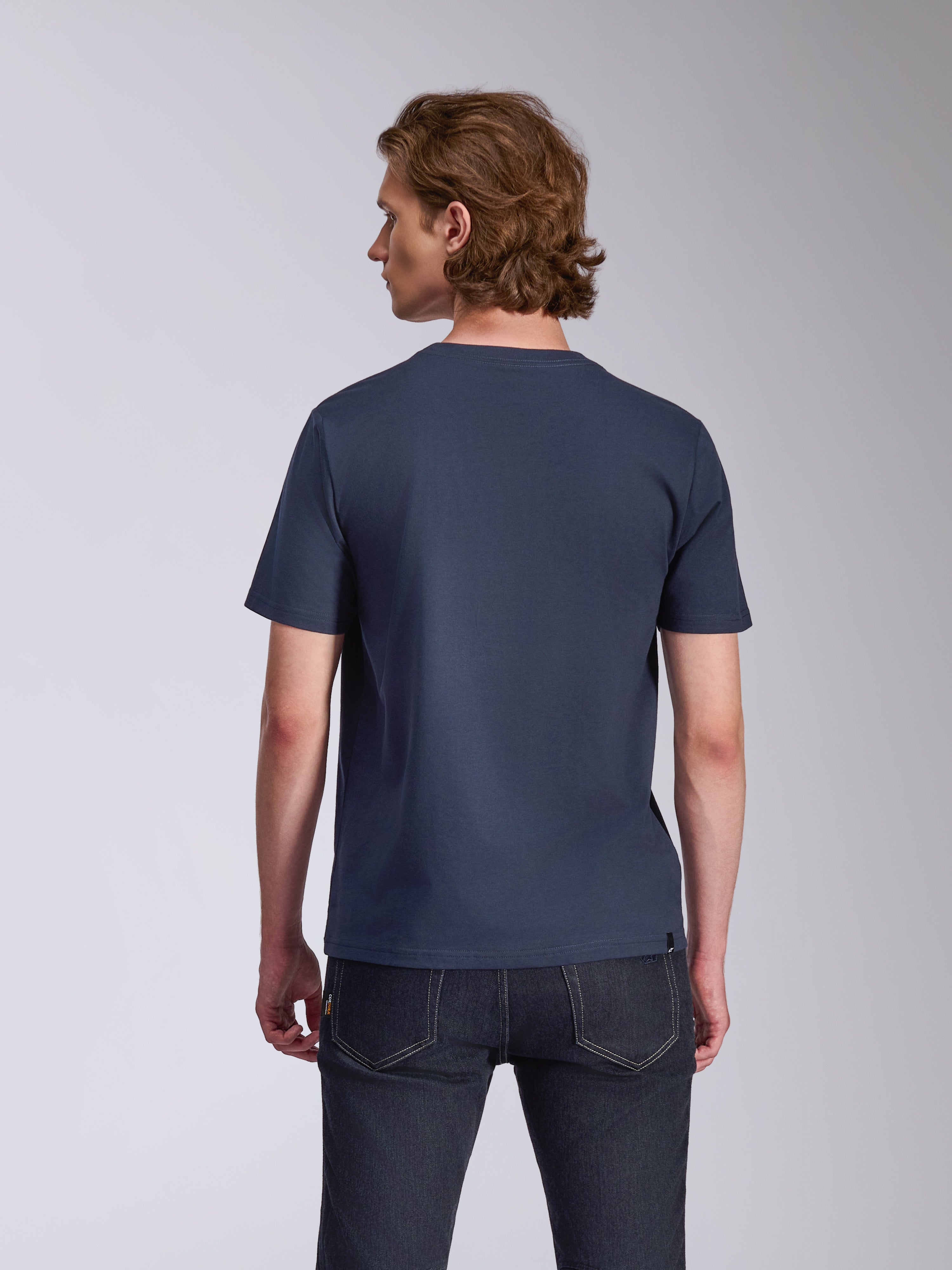 Alpinestars Ageless 2.0 CSF Tee, T-shirt met korte mouwen, marineblauw, achteraanzicht, effen ontwerp, casual motorsport streetwear