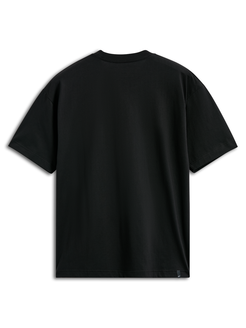 Alpinestars Ageless Shadow CSF Tee, Back view, Short Sleeve T-Shirt, Black, featuring a plain back with a small logo tag at the hem, Casual Motorsport Streetwear