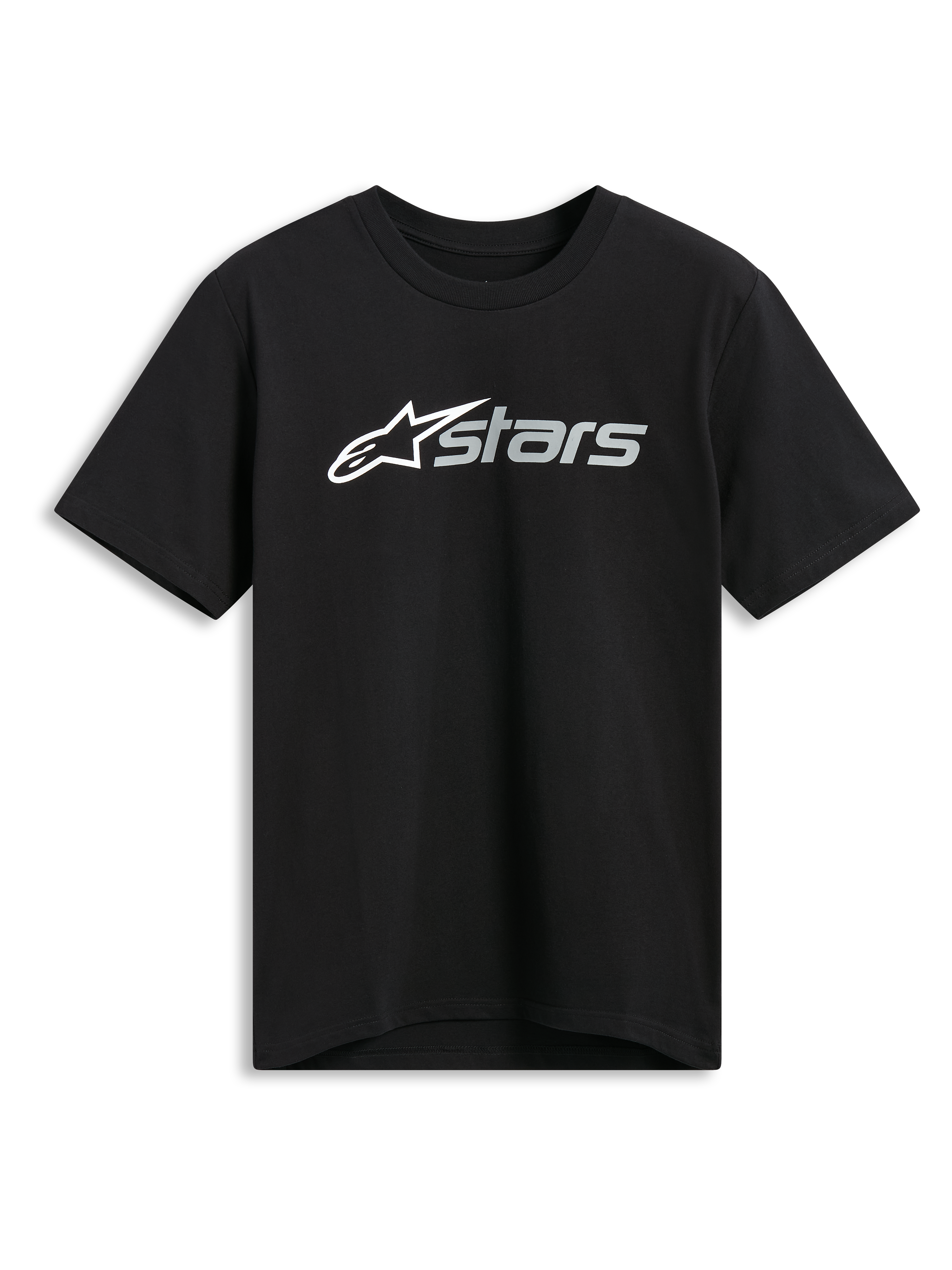 Alpinestars Blaze 2.0 CSF Tee, T-shirt met korte mouwen, zwart, wit en grijs grafisch logo op de voorzijde, casual motorsport sportkleding