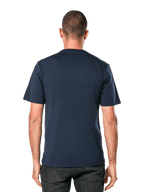 Alpinestars Blaze 2.0 CSF Tee, t-shirt met korte mouwen, navy, achteraanzicht op model, casual op motorsport geïnspireerde streetwear