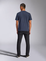 Alpinestars Blaze 2.0 CSF Tee, Short Sleeve T-Shirt, Navy Blue, Rear View, worn with black pants, casual motorsport streetwear