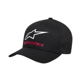 Alpinestars Always 2.0 Hat, Black Baseball Cap, featuring a white Astars logo and red Alpinestars wordmark on the front, structured crown with curved bill, stretch twill fabric, casual motorsport-inspired headwear