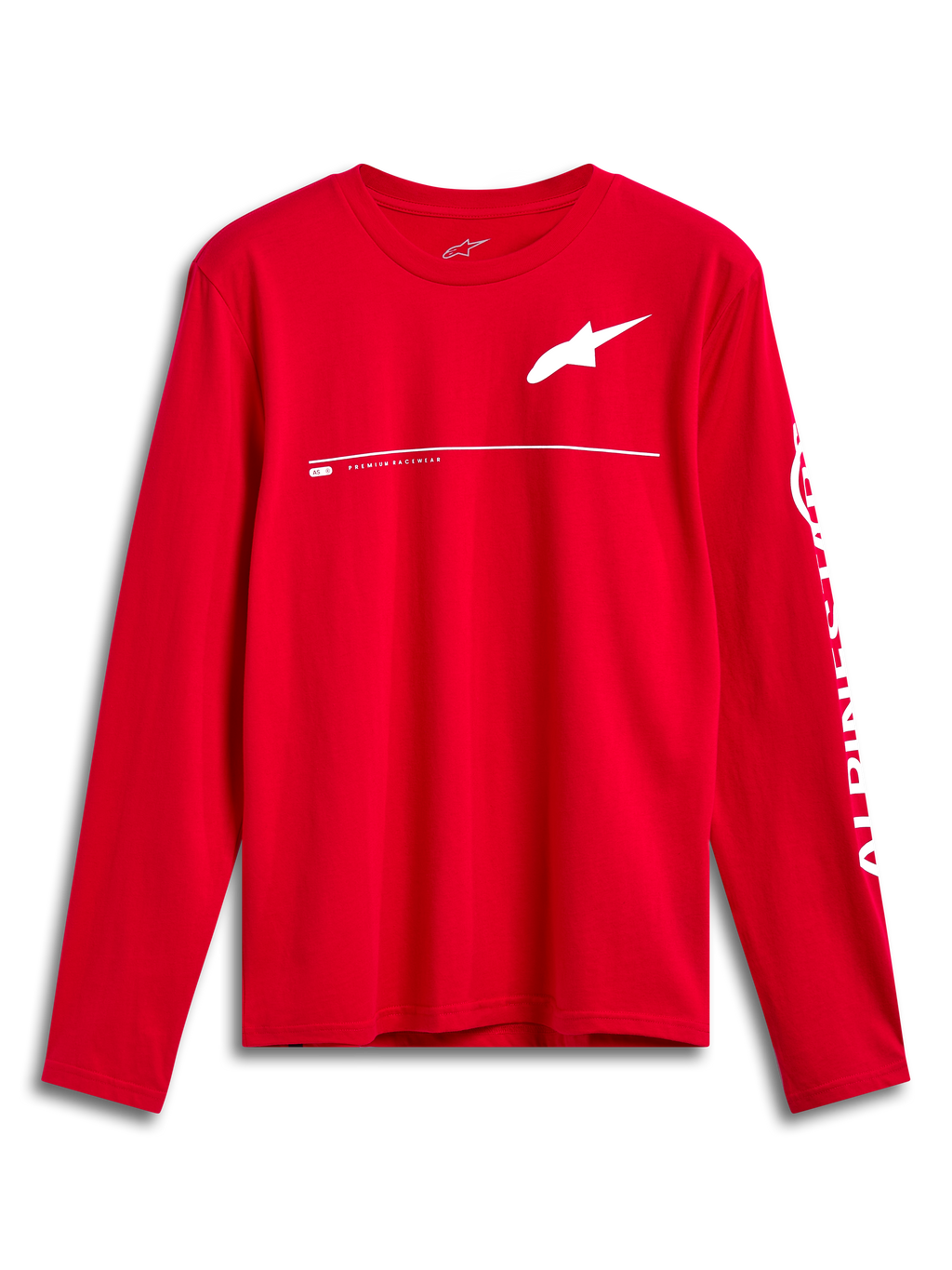 Alpinestars Committed CSF Tee, longsleeve T-shirt, rood, wit Astars-logo op de borst en Alpinestars-branding op de mouw, casual op motorsport geïnspireerd ontwerp