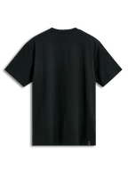 Alpinestars Semicircle CSF Tee, T-shirt met korte mouwen, zwart, achteraanzicht met effen stof en klein merklabel aan de onderzoom, casual motorsport streetwear