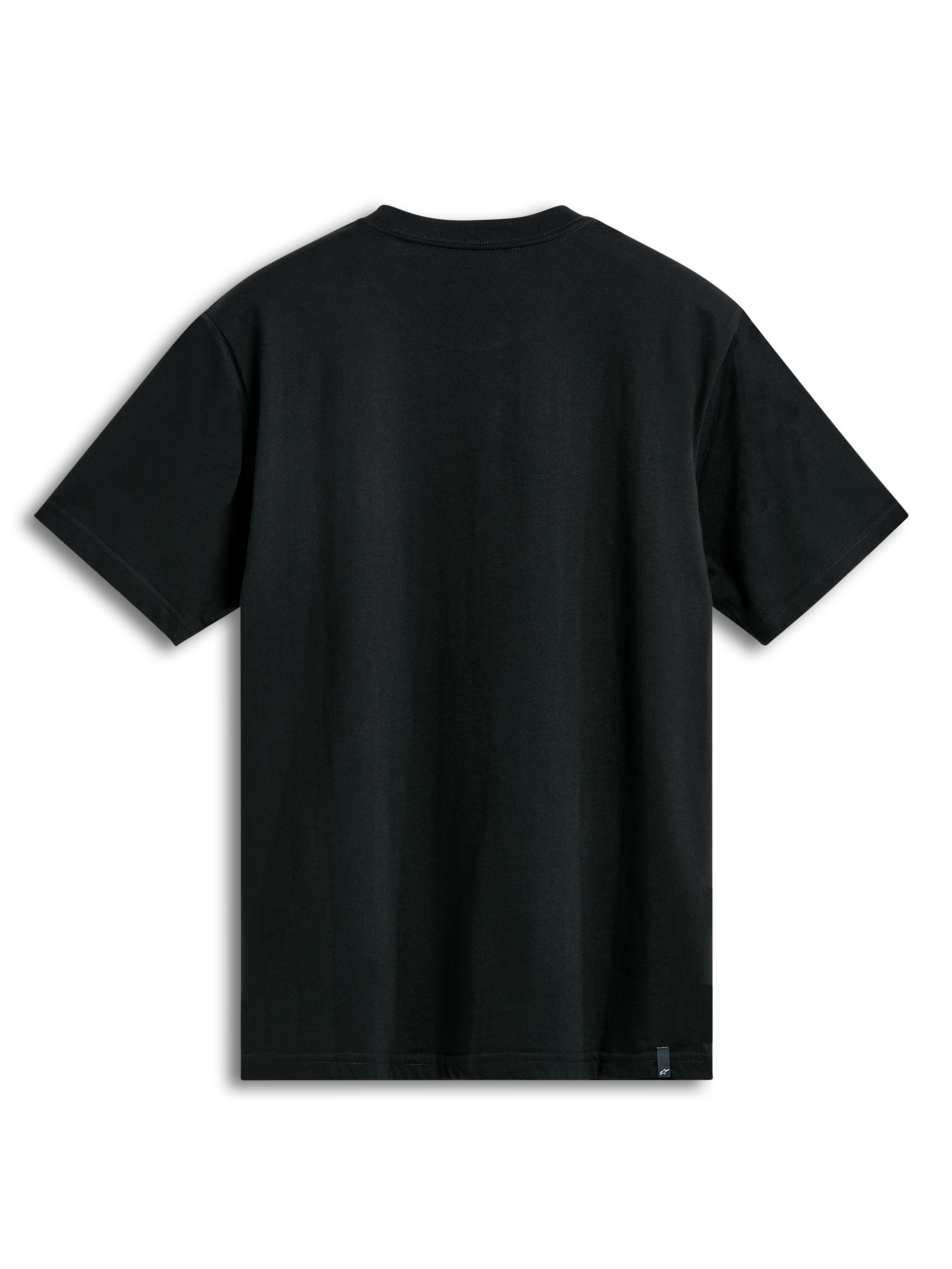 Alpinestars Cereal CSF Tee, T-shirt met korte mouwen, zwart, achteraanzicht, effen ontwerp met klein merklabel aan de zoom, casual motorsport streetwear