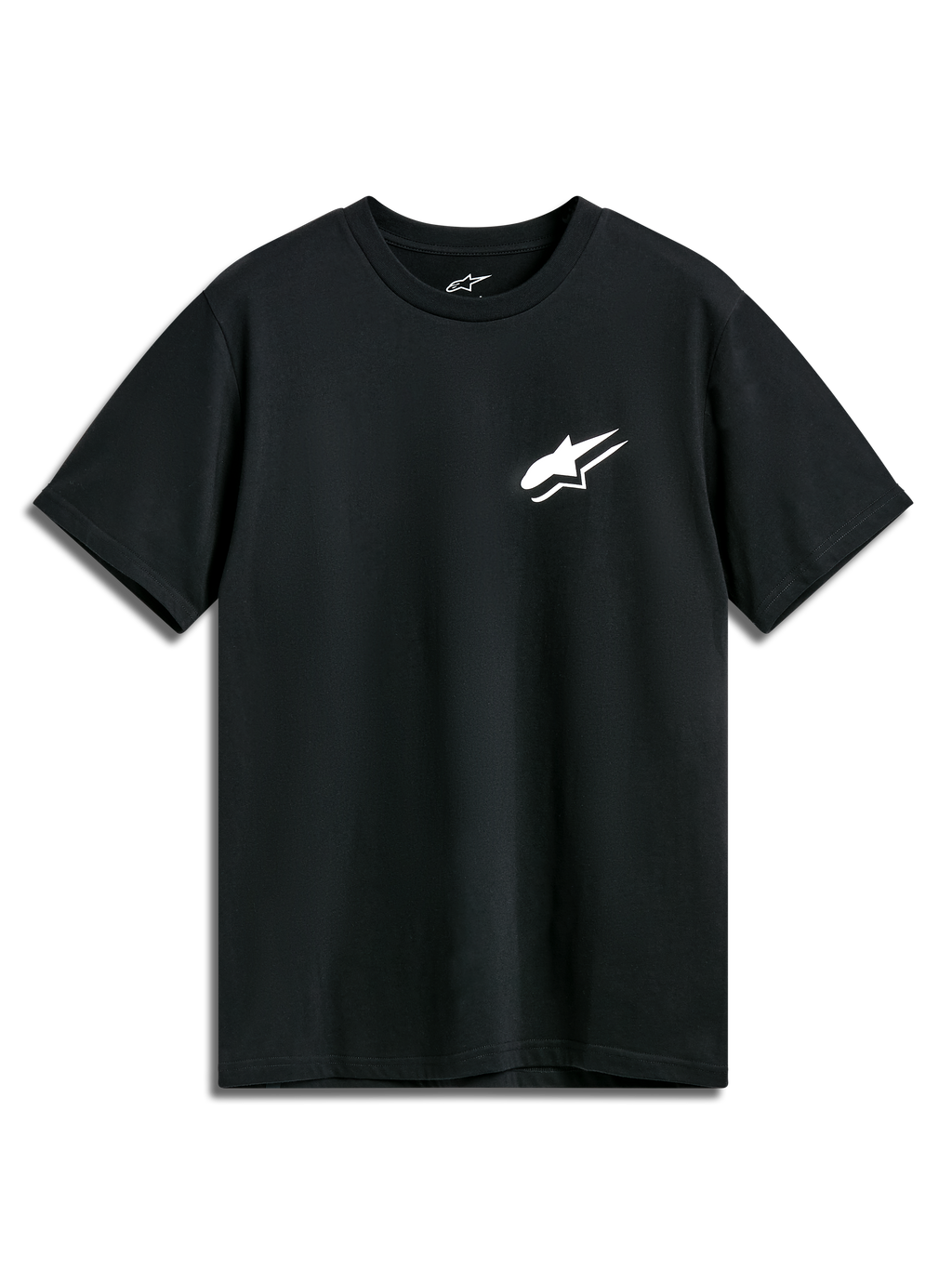 Alpinestars Formulate CSF Tee, t-shirt met korte mouwen, zwart, wit Astars-logo op de borst, casual motorsport-sportkleding