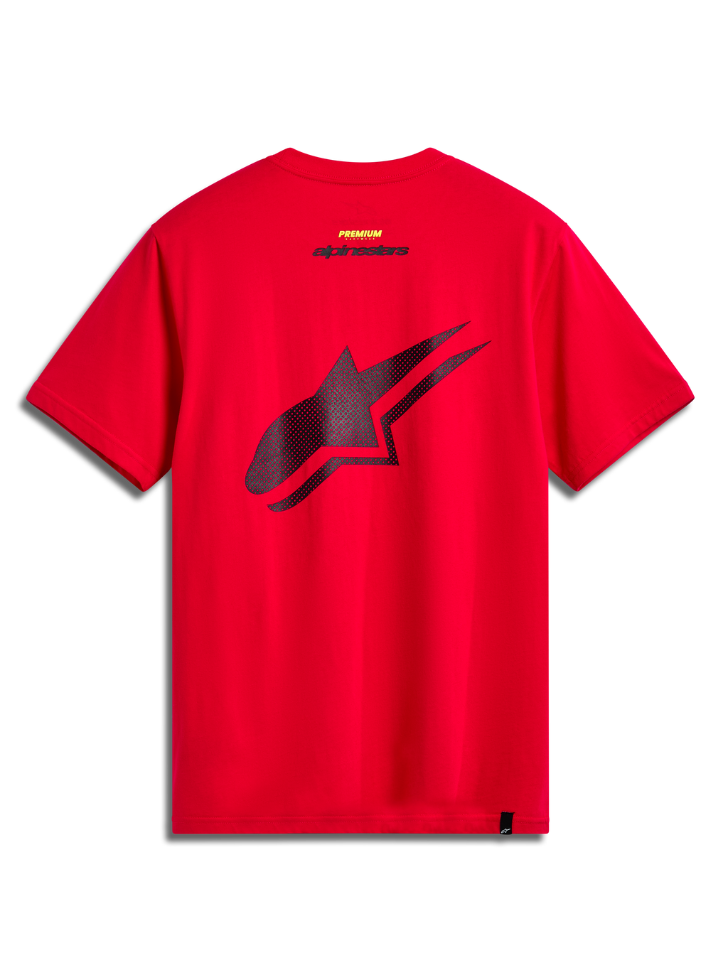 Alpinestars Formulate CSF T-shirt, T-shirt met korte mouwen, rood, achteraanzicht met groot zwart geperforeerd Astars-logo, casual sportkleding motorsportstijl