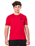 Alpinestars Formulate CSF Tee, T-shirt met korte mouwen, rood, met een klein zwart Astars-logo op de borst, casual motorsport streetwear