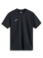 Alpinestars Point Performance Tee, T-shirt met korte mouwen, zwart, klein wit Astars-logo op de borst, performance sportkleding