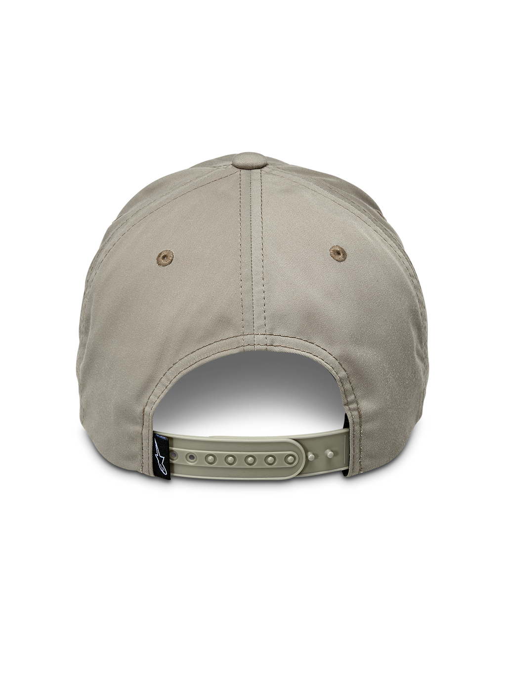 Alpinestars Tyler Pet, Khaki, achteraanzicht met verstelbare snapback-sluiting en klein zwart merklabel, ongestructureerd ontwerp met lage kroon van gerecyclede keperstof, casual sportpet