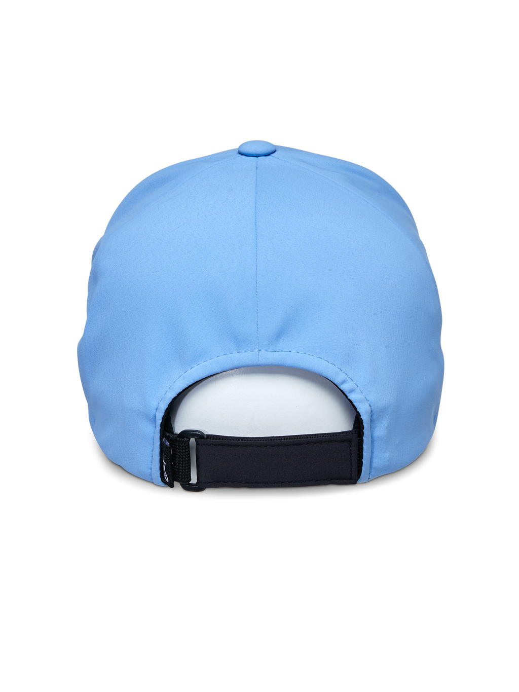 Alpinestars Apex Pet, blauw, achteraanzicht met zwarte verstelbare klittenbandsluiting, gladde naadloze kroonconstructie, technische vochtafvoerende stof, performance sportswear pet