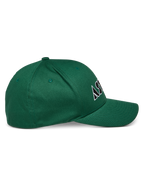 Alpinestars Cereal Hat, Green, Curved bill cap with structured crown, white and black embroidered logo, side profile view, casual sportswear