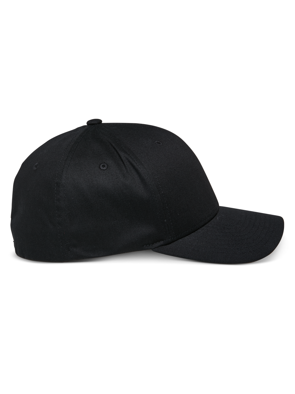 Alpinestars Share pet, zwarte baseballcap met gebogen klep, zijaanzicht, gestructureerde kroon, casual sportkleding geïnspireerd op de motorsport