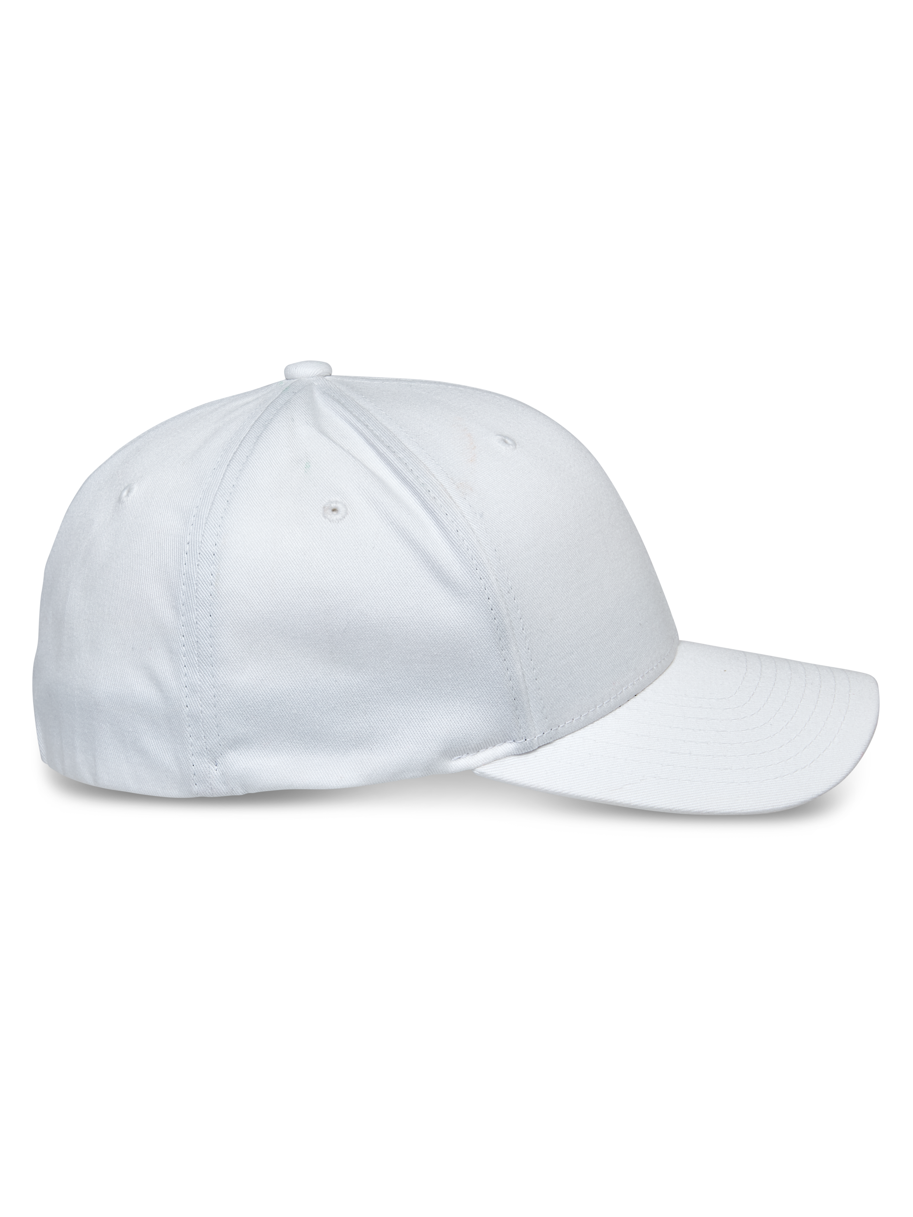 Alpinestars Share pet, witte baseballcap, zijaanzicht, gebogen klep en gestructureerde kroon, stretch keperstof, casual sportkleding accessoire