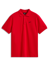 Alpinestars Endeavor Classic Polo, piqué poloshirt met korte mouwen, rood, klein zwart Astars-logo op de borst, sluiting met drie knopen, casual sportkleding